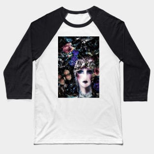 JEWEL ART DECO FLAPPER BIRDS,BUTTERFLIES,AND ROSES COLLAGE Baseball T-Shirt